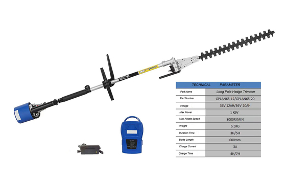 600mm 1KW ব্যাটারি লাইটওয়েট লং রিচ টেলিস্কোপিক হেজ ট্রিমার কর্ডলেস